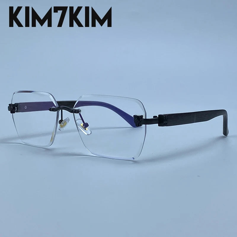 Square Rimless Photochromic Sunglasses Men Vintage Sun Glasses 2026 Luxury Designer Shades Male Cut Lenses Frameless Eyewear