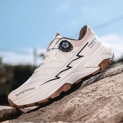 Sneakers til mænd, casual udendørssko, skridsikre, stødabsorberende og alsidige offroad-vandresko med komfortabel, blød sål til løb for mænd