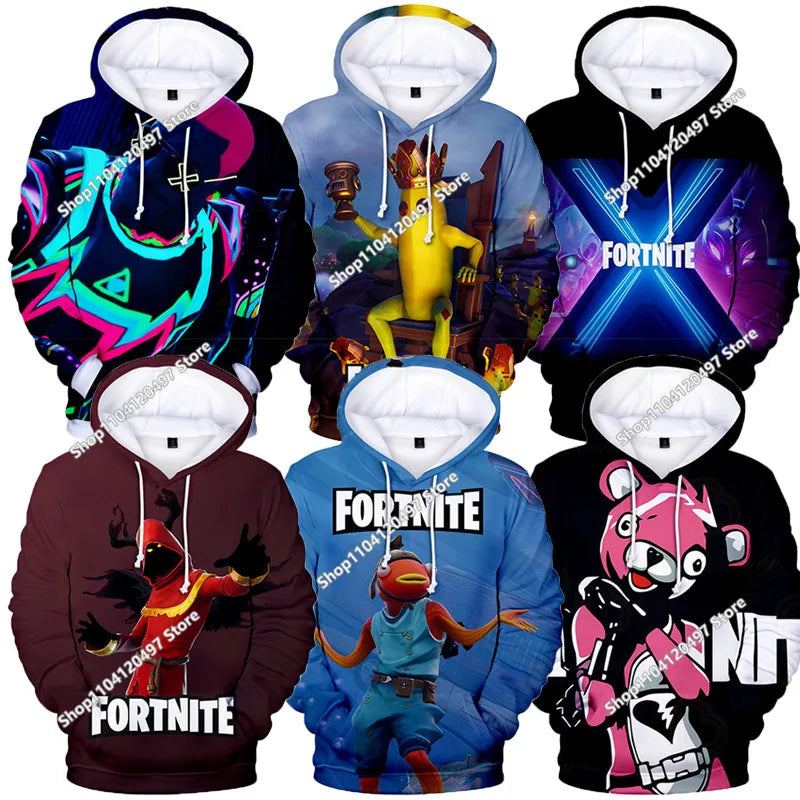 Hanorac cosplay Fortnite, hanorac unisex cu glugă imprimat 3D, jachetă casual, jachetă anime, jachetă kawaii, îmbrăcăminte pentru copii, cadouri