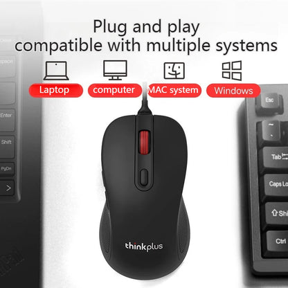 Original Lenovo Wired Mouse M10Pro USB Interface Driver-Free Gaming Office Simple Optical 6-Button Notebook Desktop Computer