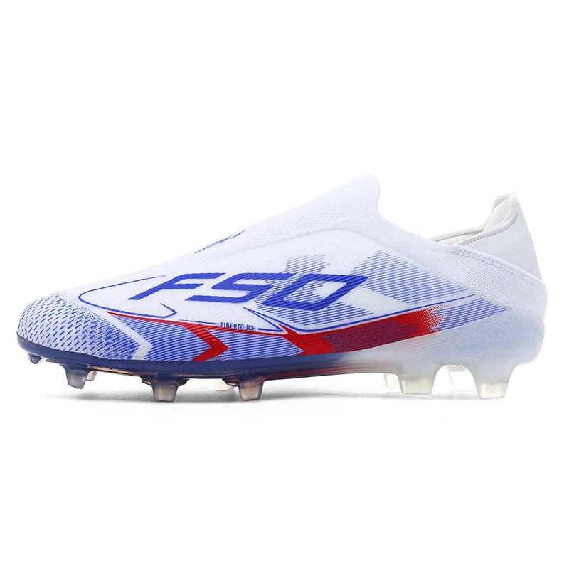 Chaussures de football sans lacets F50 de haute qualité pour hommes, crampons de football FG pour garçons, chaussures de football antidérapantes pour l'entraînement sur gazon, tailles 35-45