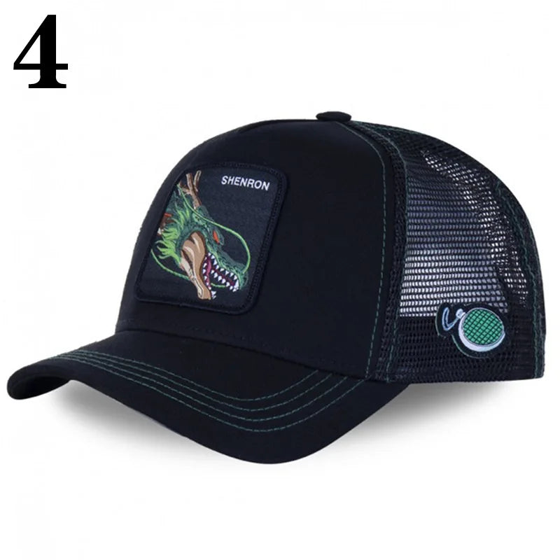 New Dragon Ball DRAGONBALL Mesh Cap Cartoon Mesh Cap Men And Women Baseball Cap Fashion Patch Trucker Cap