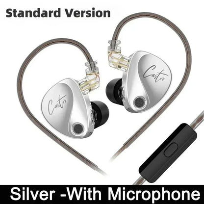 KZ Castor Wired Earbuds HiFi Bass Earphones with Dual Dynamic Drivers, Tunable Balanced Armature In-Ear Headphones, High Resolution Audio Earbuds