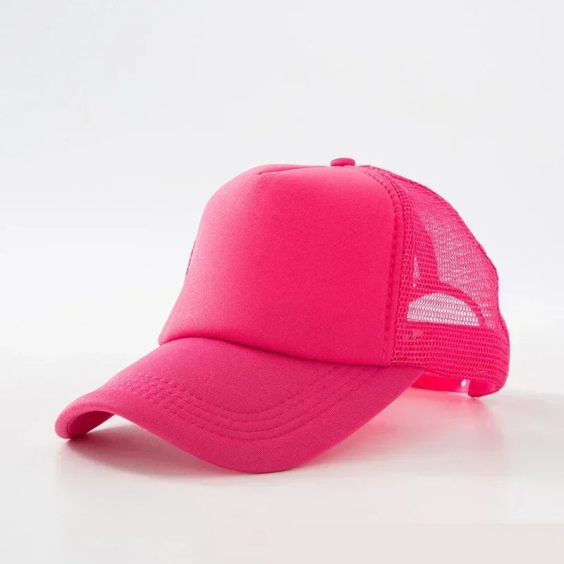 Custom Hat with Logo Printing Polyester Mesh Trucker Hat Adjustable Dad DIY Logo Baseball Cap for Men Women