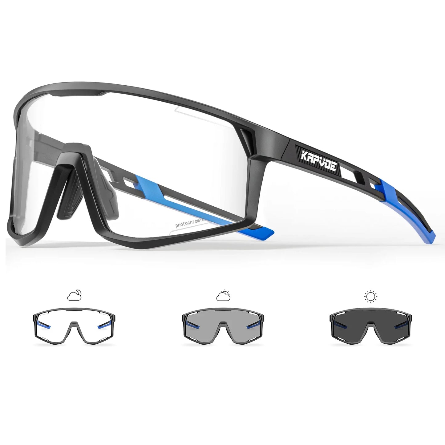 KAPVOE Men Women Road Bike UV400 Goggles Mountain Sports Eyewear Outdoor Photochromic Cycling Sunglasses Bicycle Cycling Glasses
