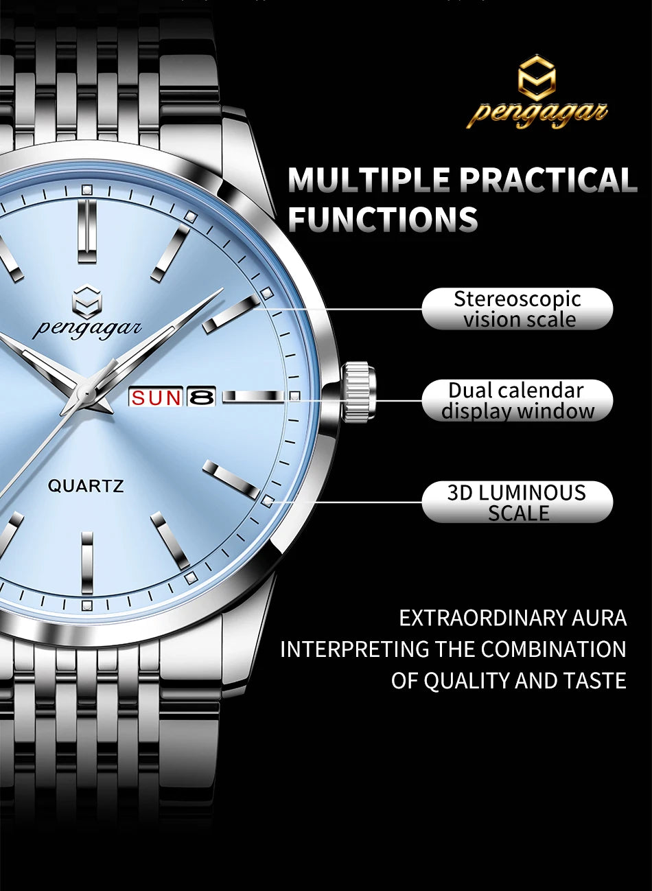 2025 New Top Brand Luxury Man Wristwatch Waterproof Luminous Date Men Watches Stainless Steel Quartz 43mm Men's Watch Male reloj