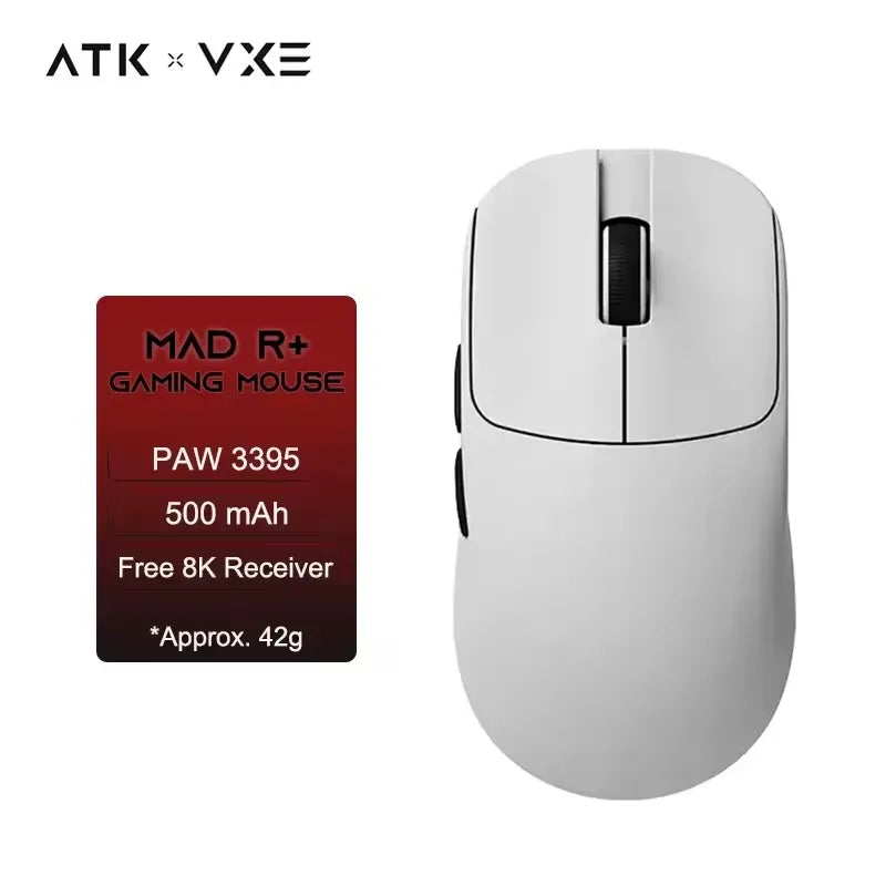ATK VXE MAD R MAJOR Gaming Mouse Wireless 8K, PAW3950/3395 Sensor, Ultra-Lightweight Ergonomic Gaming Mouse, Dual-Mode RGB Gaming Mouse