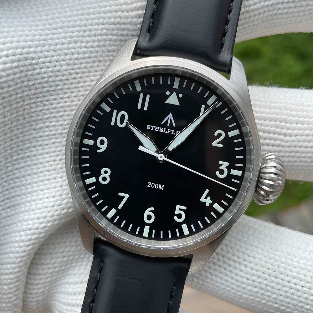 STEELFLIER Official SF743 Quartz Pilot VH31 Steel Strap Onion Crown 20Bar Waterproof Sapphire Crystal Luxury Dive Luminous Watch