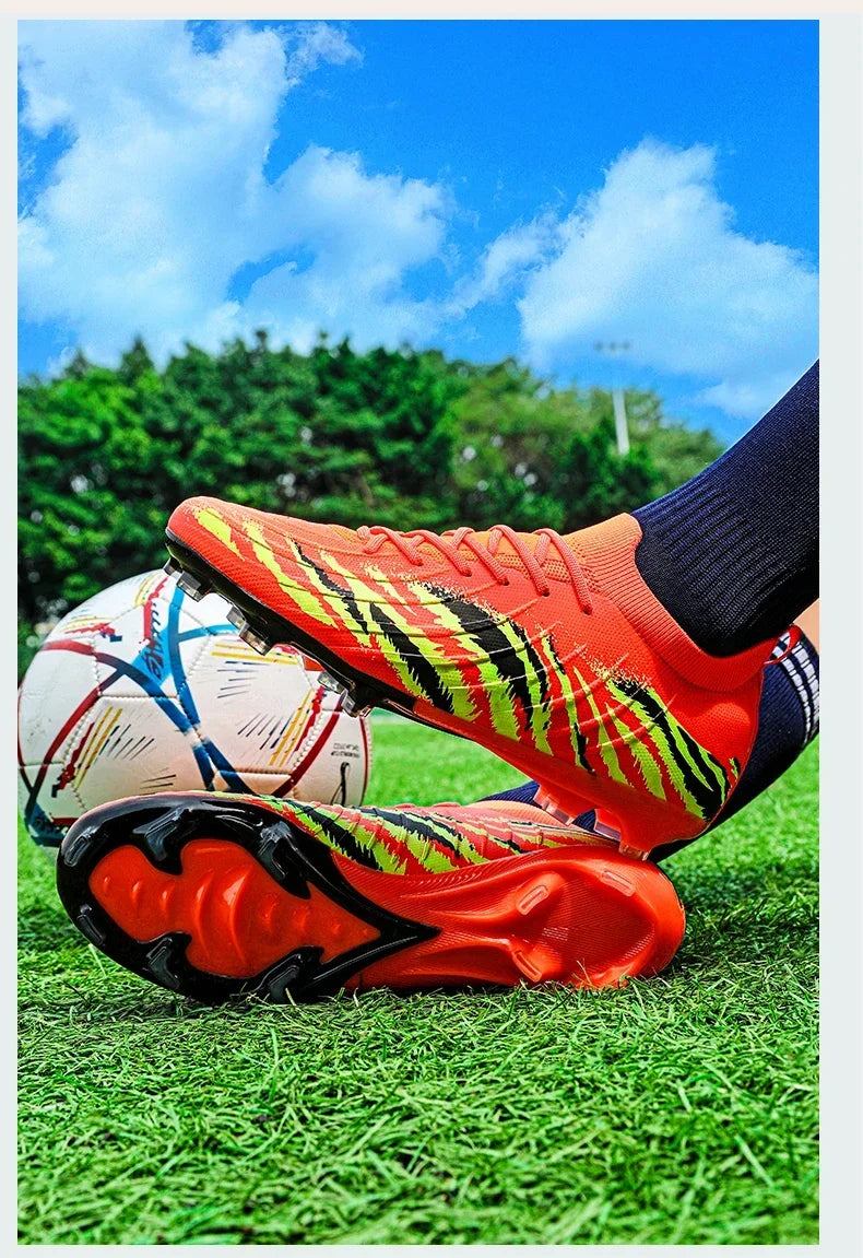 Nuevos zapatos de fútbol unisex para hombre, tacos de fútbol para adultos, ultraligeros, para exterior, deportivos, antideslizantes, cómodos, para césped, de alta calidad