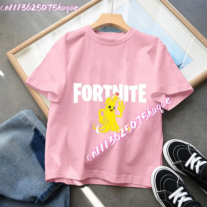 Fortnites Series Summer Child Clothing Hot Game Boys Girls T-Shirt Cartoon Print Kids Short Sleeve Tops Funny Birthday Gifts