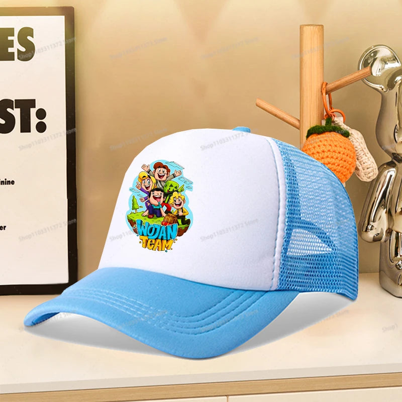 Wojan Teams Mesh Baseball Cap Cute Cartoon Summer Outdoor Sports Sun Hat Fashion Parent-child Activity Breathable Sunbonnet Gift