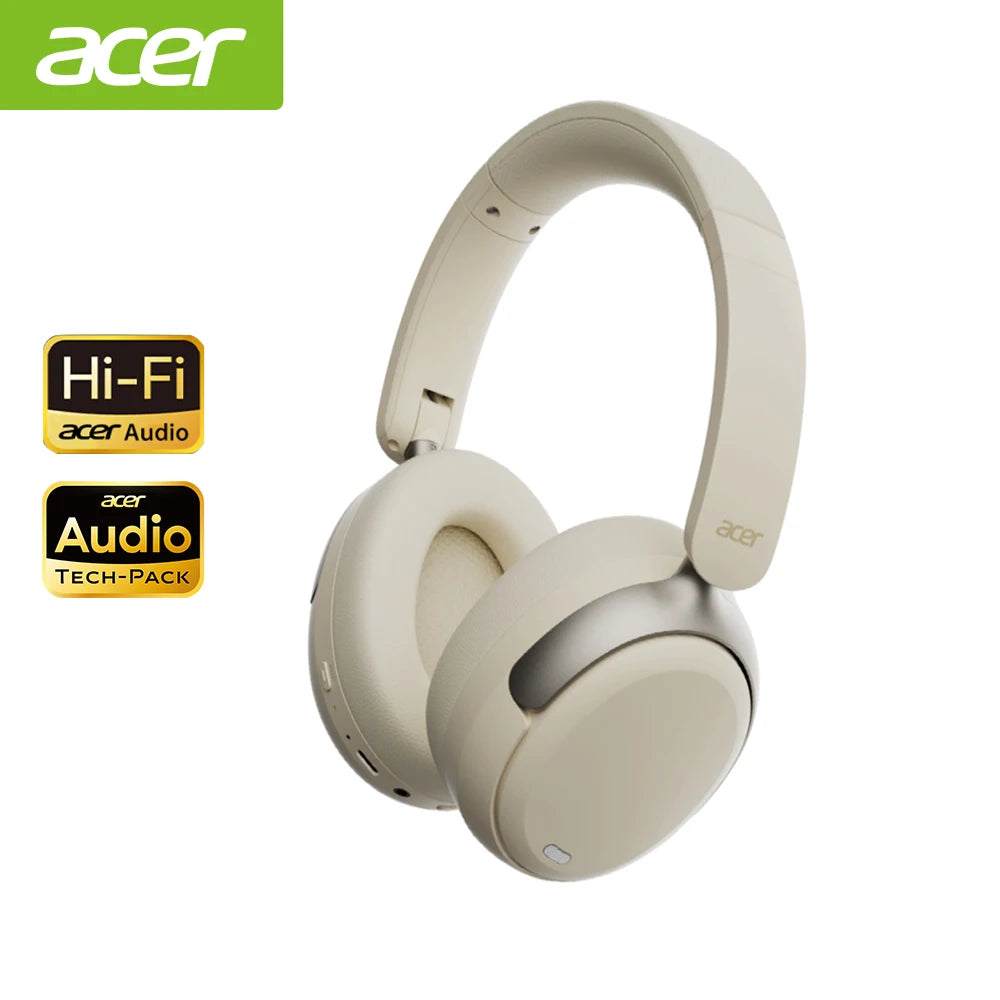 Acer ANC FIHI casque Bluetooth 5.4 48dB suppression du bruit hi-res Audio spatial écouteur avec LDAC sur l'oreille casque sans fil