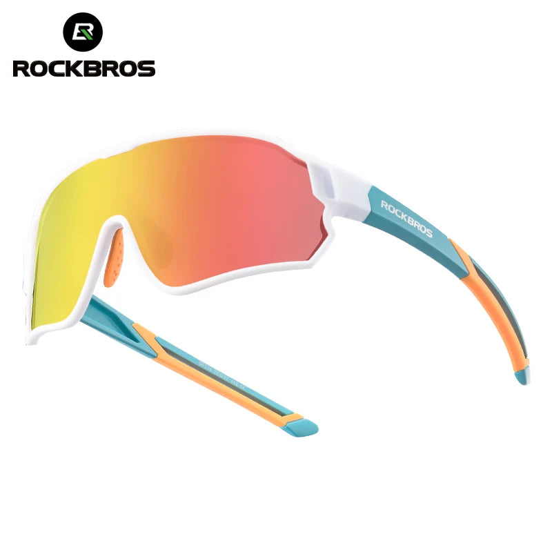 ROCKBROS Children's Cycling Glasses Polarized Photochromic Lens Children Bicycle Glasses Non-Slip Rubber Temple Arm Bike Glasses