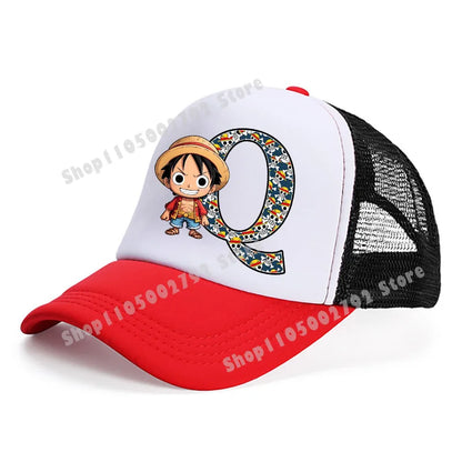 One Pieces Baseball Cap Cute Cartoon Anime Luffy Letters Casual Hats Men Adult Adjustable Sun Caps Boy Headgear Kids Hat Gift