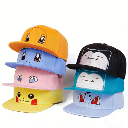 Hot Pokemon Squirtle Pikachu Bulbasaur Charmander‌ Embroidery Baseball Cap Cute Anime Adjustable Sun Hat Outdoor Sports Gifts