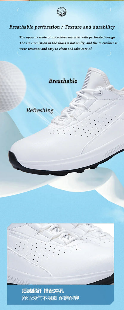 Zapatos deportivos de golf para hombre impermeables de cuero de alta calidad, zapatos deportivos para competición de golf, zapatos formales para campo de golf, zapatos de entrenamiento para hombre