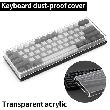 Transparente Schutzabdeckung aus Acryl für mechanische Tastaturen, Staubschutz für 60/61/64 96 98104/108 Tasten, Mausabdeckung und Tastaturabdeckung