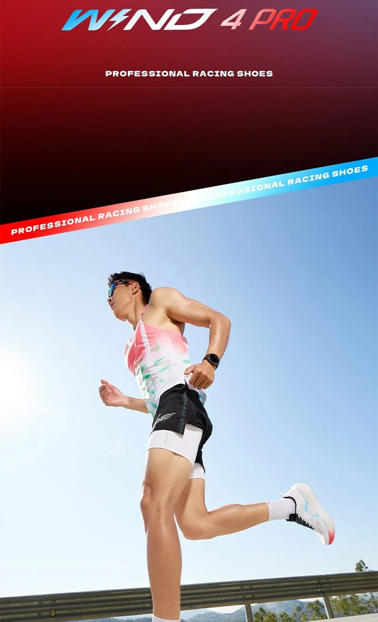 QIAODAN WIND 4PRO Carbon Plate Marathon Shoes for Men, Professional Racing Sneakers 2026, Breathable Running Sports Shoes QDB023262291