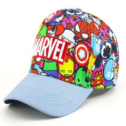Marvel Avengers Superhero Iron Man Spider-Man Cartoon Children Spring and Autumn Baseball Cap Sun Protection Cap Sunscreen Hat