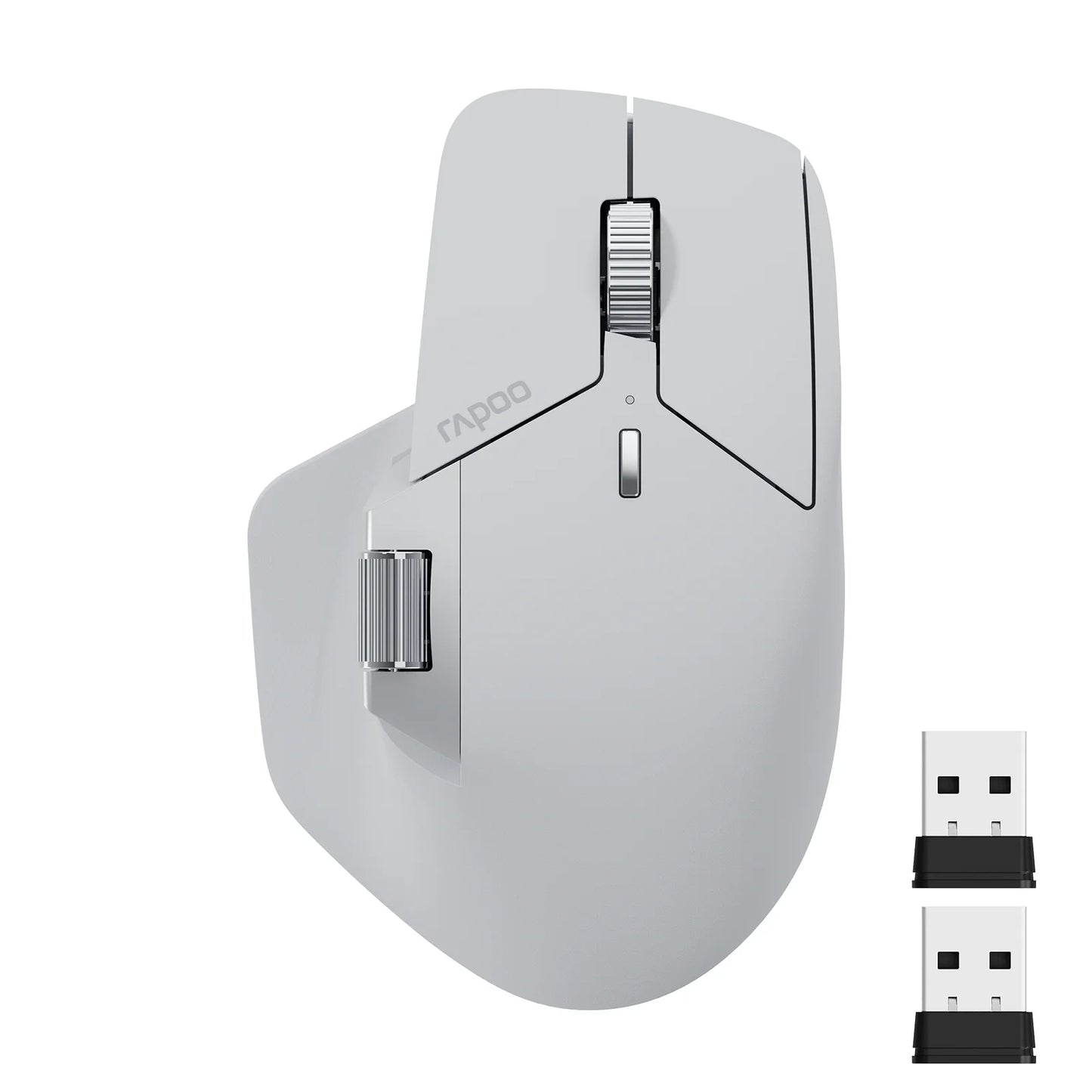 Rapoo MT760L/MT760M kelių režimų įkraunama belaidė ergonomiška pelė, 4000 DPI, palaiko iki 4 įrenginių, Bluetooth pelė