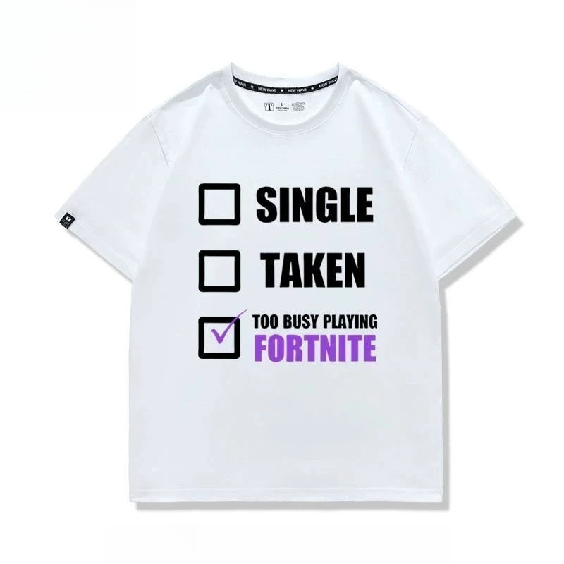 New Fortnite short-sleeved creative high-value cartoon cartoon cool printed men's and women's breathable sweat-absorbent T-shirt