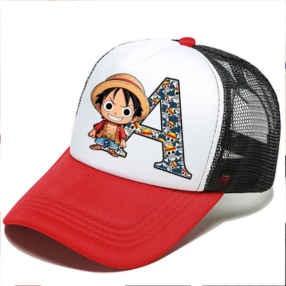 One Pieces Baseball Cap Cute Cartoon Anime Luffy Letters Casual Hats Men Adult Adjustable Sun Caps Boy Headgear Kids Hat Gift