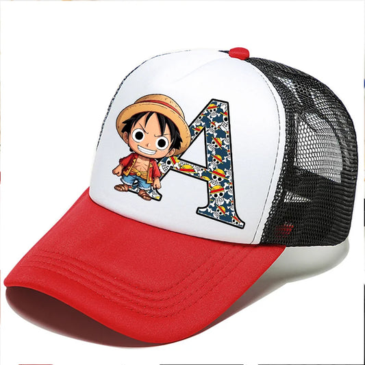 One Pieces Baseball Cap Cute Cartoon Anime Luffy Letters Casual Hats Men Adult Adjustable Sun Caps Boy Headgear Kids Hat Gift