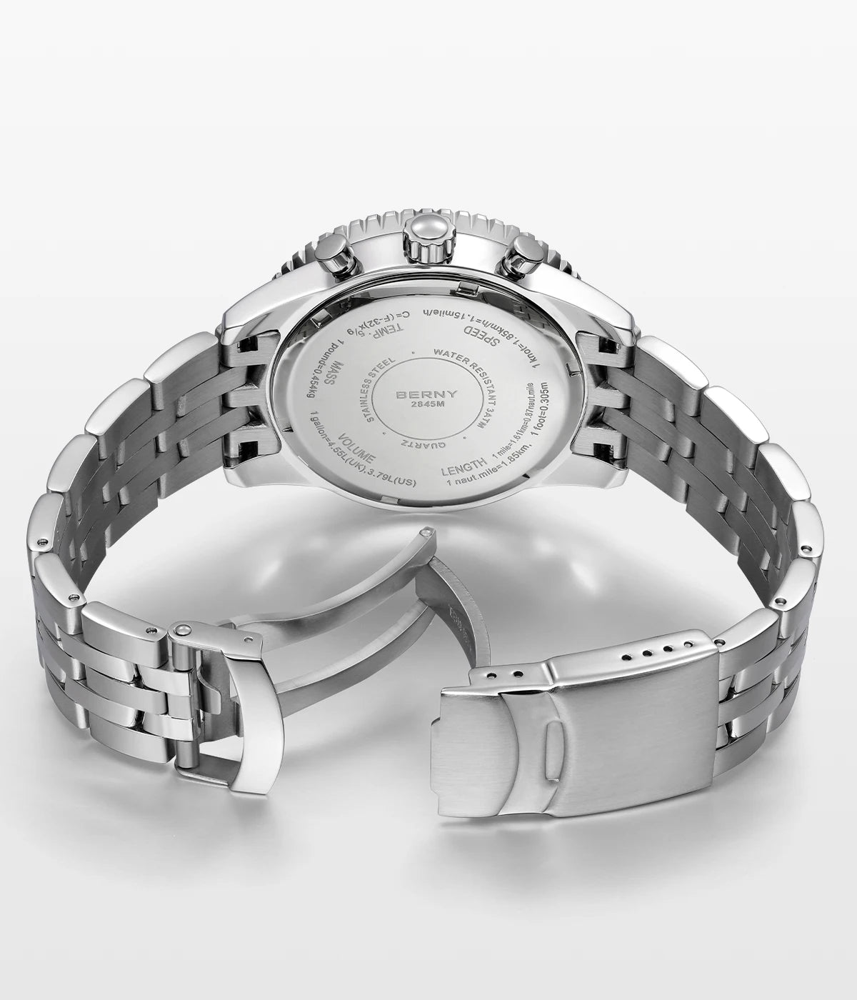 BERNY Chronograph Watches for Men Aviation Multifunction Quartz Men's Watch Date Sapphire Super Luminous Luxury Wristwatch