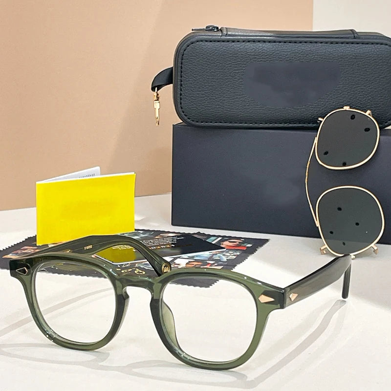 Acetate Round Classical Sunglasses for Men and Women High Quality Brand Designer UV400 Outdoor Luxury Retro Eyeglasses
