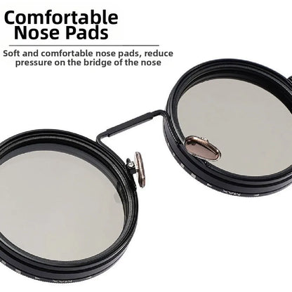 Punk ND9 Anti-UV Sunglasses Round Retro Adjustable Dimming Sunglasses with Glasse Case 9 Level Dimming Anti-UV Glasses Driving