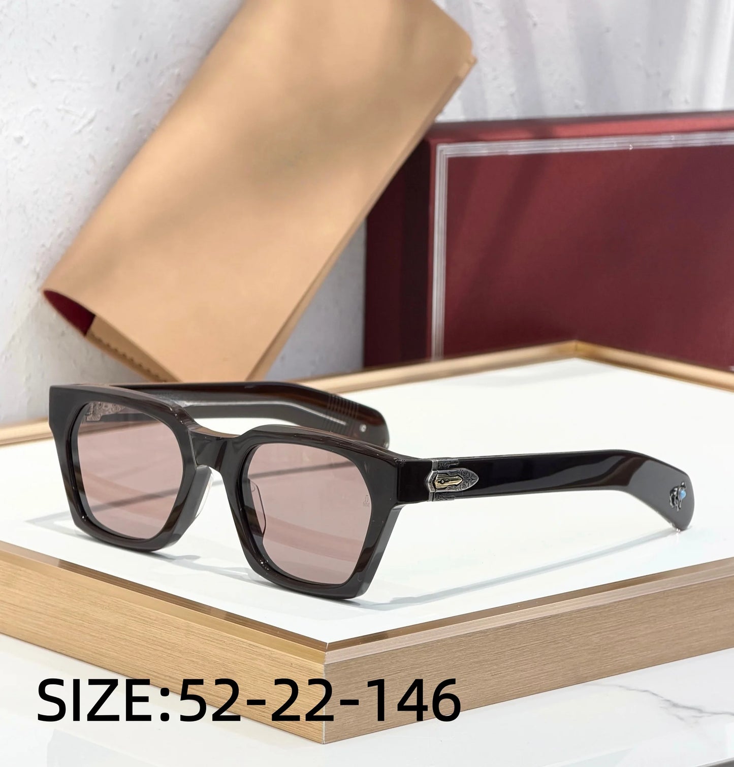 Sterett Luxury Sunglasses Acetate Frame Handmade Limited Edition Paddle Temples Premium Quality