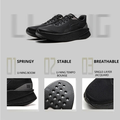 Li-Ning Men's CHAOYING Cushion Running Shoes BOOM Lightweight Springy TEMPO BOUNSE Soft LiNing Comfortable Sneakers ARBW007