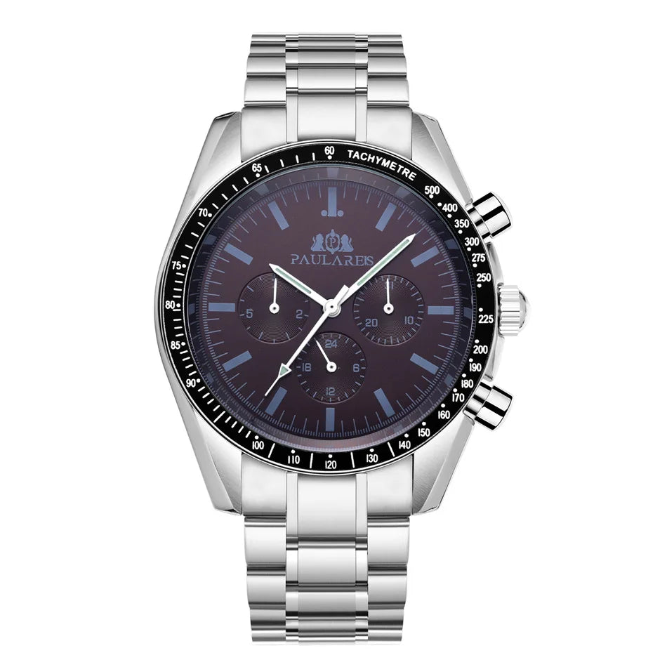 PAULAREIS P Brand Luxury Men Mechanical Watches Calendar Business Watch Mens Sports Waterproof Stainless Steel Automatic Watches