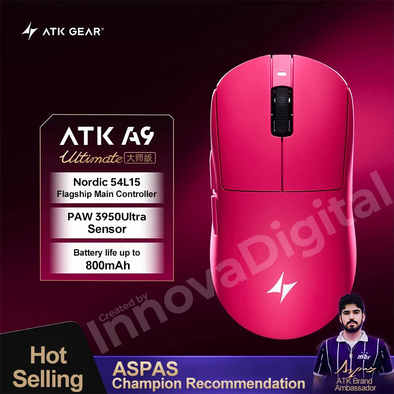ATK Dragonfly A9 Ultimate Wireless Gaming Mouse A9 Air PAW3950 Ultra Lightweight Ergonomic E-sports Gamer FPS Mice CSGO A9 Ultra