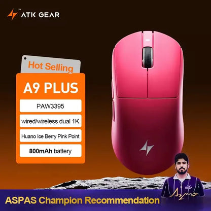 ATK Dragonfly A9 Wireless Gaming Mouse NearLink Tri-Mode Dual 8K Ultra-Lightweight Ergonomic Esports Mouse