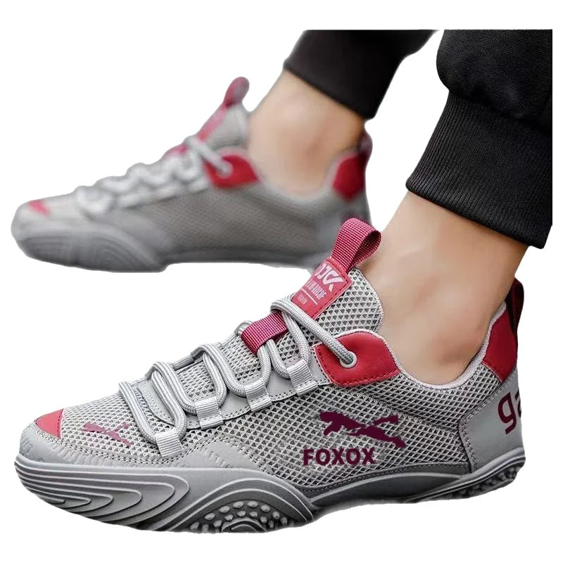 Men's Breathable Running Shoes Lightweight Mesh Upper Comfortable Soft Sole Sporty Casual Sneakers Trendy Summer Footwear