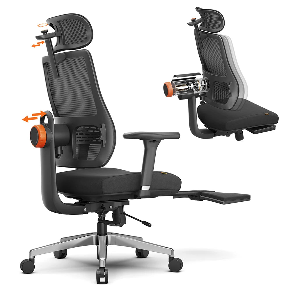 NEWTRAL MagicH-BPro Ergonomic Chair with Footrest AutoFollowing Backrest Headrest Adaptive Lower Back Support Adjustable Armrest