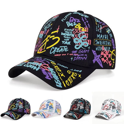 Fashion Graffiti Printing Baseball Cap Outdoor Cotton Casquatte Hat Men Women Summer Sun Hats Adjustable Hip Hop Caps