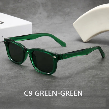 Men's Thick Framed Retro Brown Sunglasses Narrow Framed Hip-hop Style Rapper Eyewear Vacation Sunglasses UV400