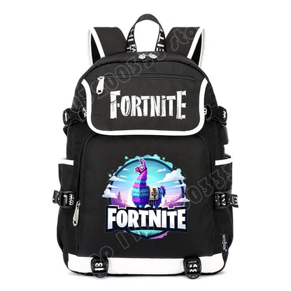 Fortnites Rucksack mit großem Fassungsvermögen, lässige Umhängetasche mit USB-Anschluss, Unisex-Anime-Schultasche für Schüler, neues stilvolles Schreibwaren-Geschenk