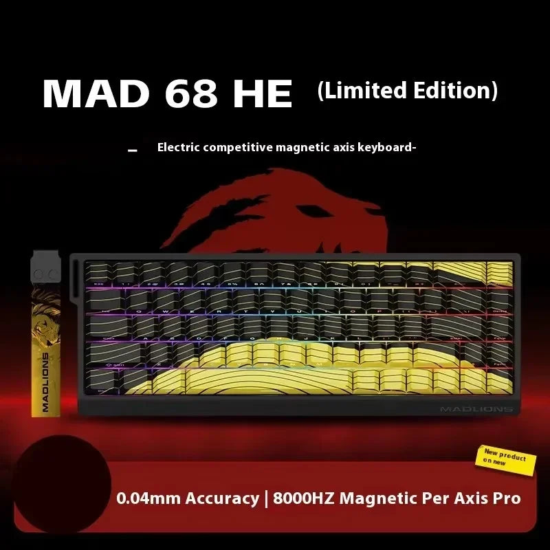 FGG Madlions Mad60 Mad68 He Mechanical Keyboard Magnetic Switch 8k Wired RGB Hot Swap Custom Keyboard Esport Game Gift Accessory