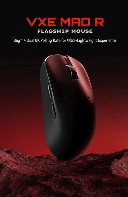 ATK VXE MAD R MAJOR Gaming Mouse Wireless 8K, PAW3950/3395 Sensor, Ultra-Lightweight Ergonomic Gaming Mouse, Dual-Mode RGB Gaming Mouse