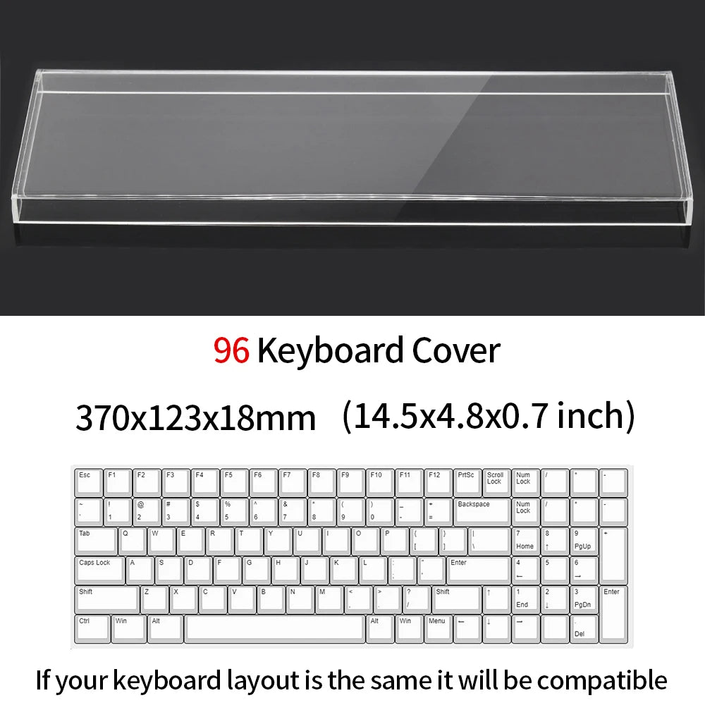 Acrylic Keyboard Clear Protector Case Mechanical Keyboard Dust Cover For 60/61/64 96 98104/108 Key Mouse Cover Keyboard Cover