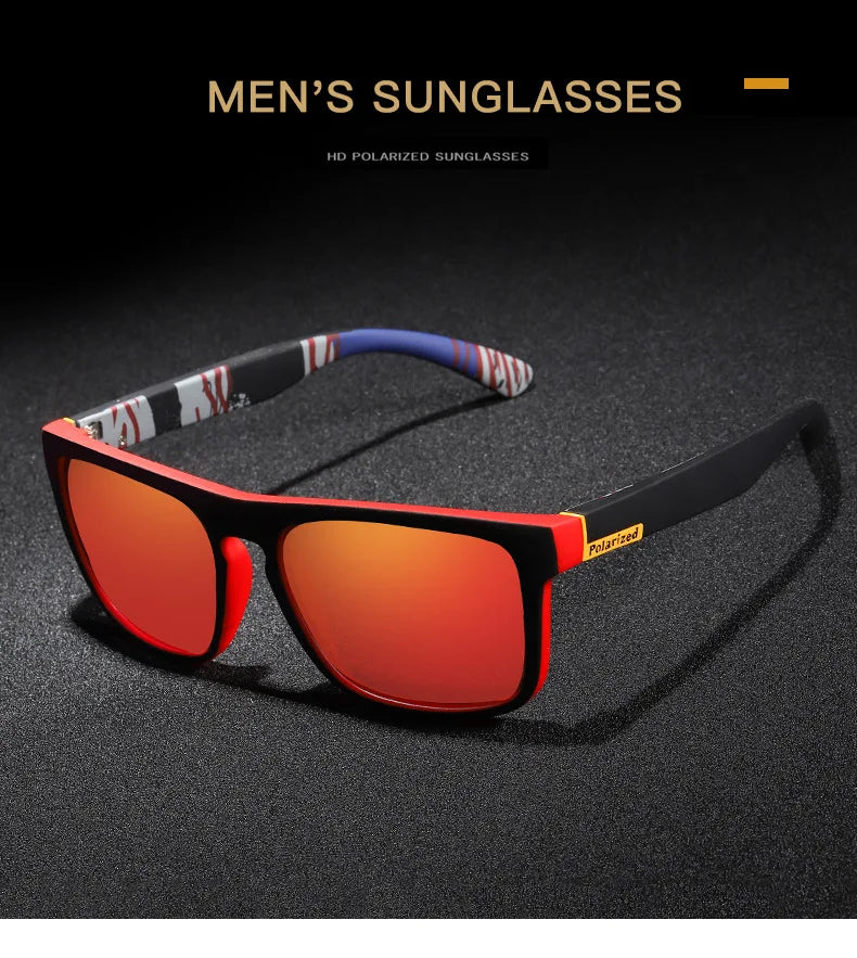 Black Polarized Square Sunglasses Men Women Fashion Classic Driving Shades for Outdoor Sports Cycling Travel Fishing Eyewears