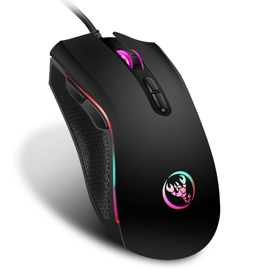 Popularny wybór HXSJ A869 — optyczna, ergonomiczna, przewodowa mysz gamingowa RGB z ABS, 4-stopniowa regulacja rozdzielczości, do laptopa i PC