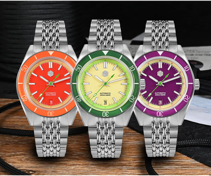 San Martin 39.5mm Summer Dive Watch Fashion Fun Fruit Series Men Sports Watches NH35 Automatic Mechanical 20 ATM SN0116 Reloj