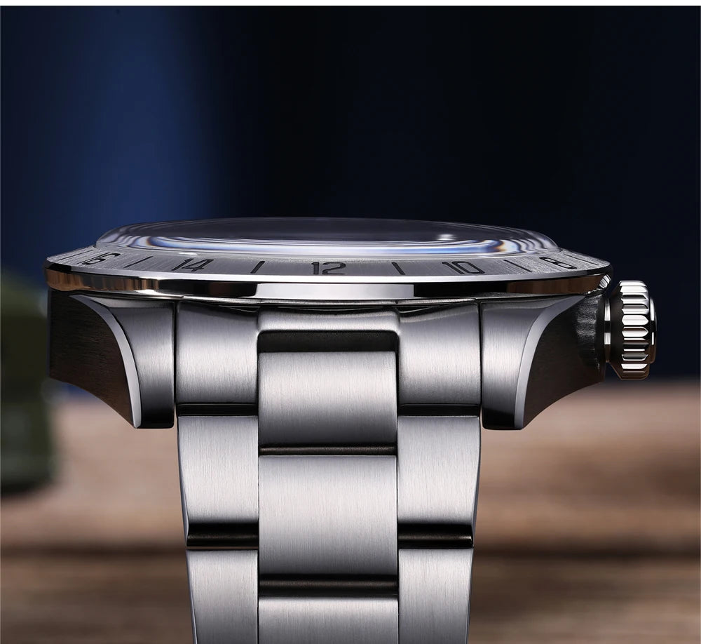 ADDIESDIVE Top Brand 39mm Quartz GMT Watches 20Bar Waterproof Luminous Bubble Mirror Sport Glass Watch for Men Relogio Masculino