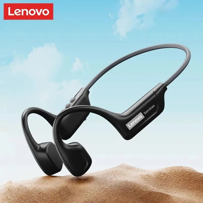 Choice Lenovo S102 Écouteurs sportifs sans fil à conduction osseuse, étanches IPX6, pour le cyclisme et le fitness, Bluetooth V6.0