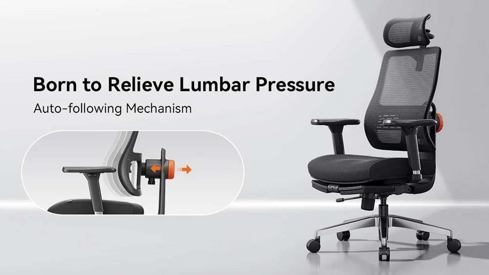 NEWTRAL MAGICH-BPRO Ergonomic Chair with Footrest,Auto-Following Backrest Headrest Office Chair,Adaptive Lower Back Support