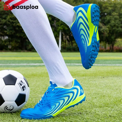Baasploa Pánské profesionální kopačky Outdoorní protiskluzové tréninkové sportovní boty Pánské lehké kožené kopačky Chuteira Campo